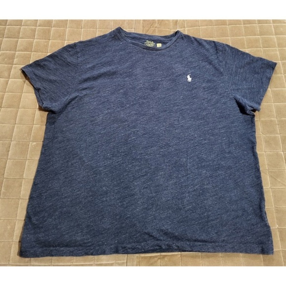 Polo Ralph Lauren Shirt Adult Extra Large Blue Crew Neck 100% Cotton Pocket Pony